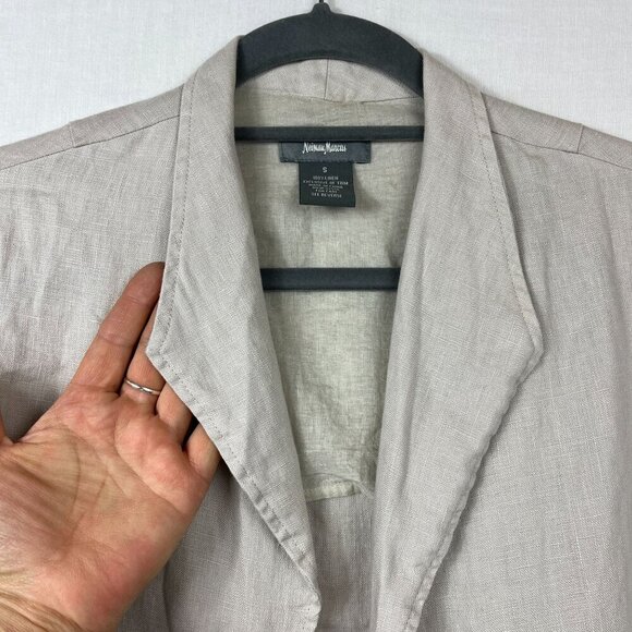 Neiman Marcus 100% Linen Open Front Top Women S Lagenlook Oversize Minimalist - Picture 3 of 9